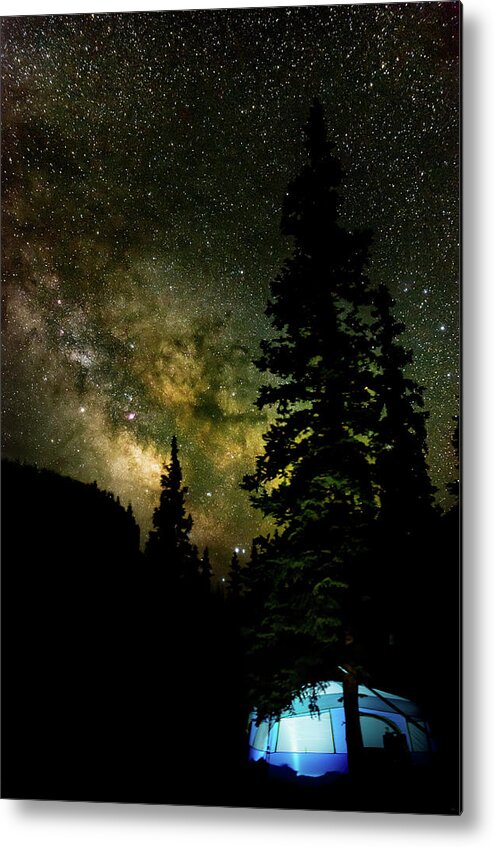 Stars Metal Print featuring the photograph Camping under the Milky Way by Adam Reinhart