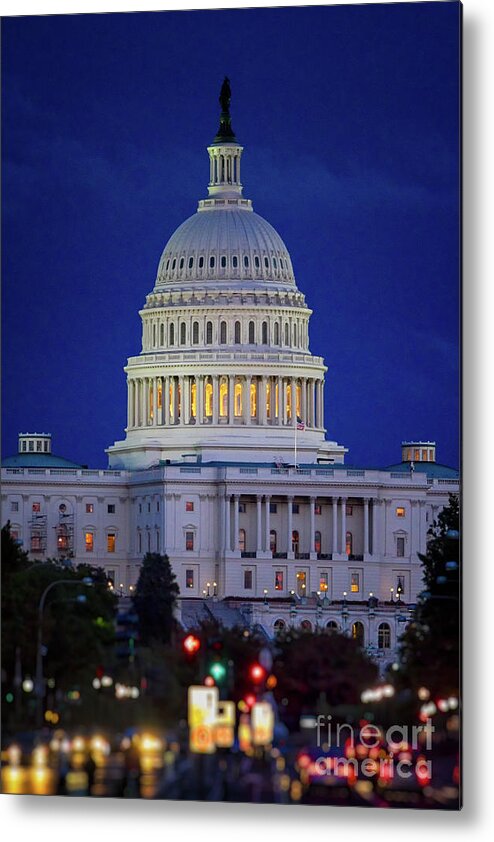Us Capitol Metal Print featuring the photograph Capitol at Dusk by Doug Sturgess