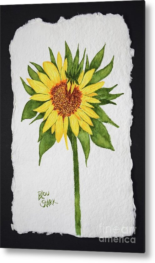  Metal Print featuring the painting Carol's Sunflower by Barrie Stark