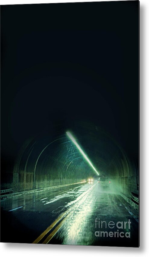 Car Metal Print featuring the photograph Cars in a Dark Tunnel by Jill Battaglia