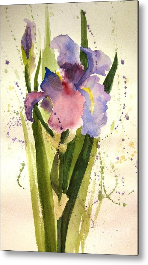 Iris Metal Print featuring the painting Celebrating Life by Maria Hunt