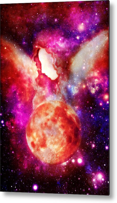 Angel Metal Print featuring the painting Celestial Beings of Light by Alma Yamazaki
