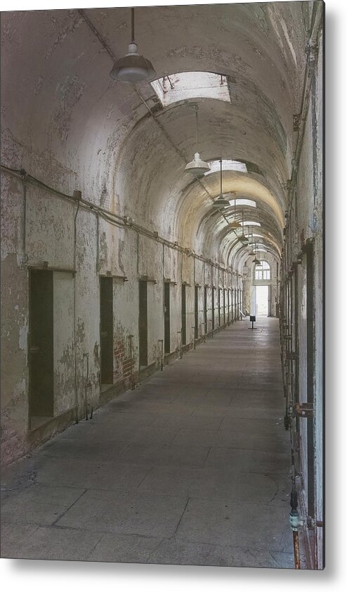 Eastern State Penitentiary Metal Print featuring the photograph Cellblock Hallway by Tom Singleton