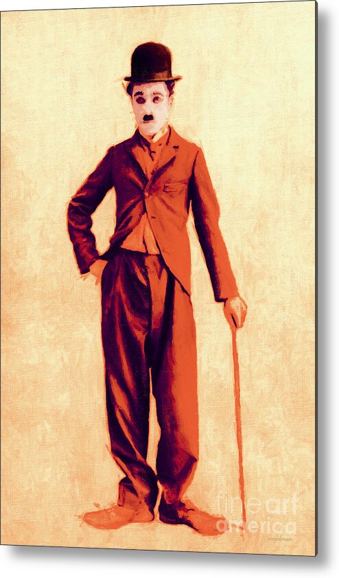 Wingsdomain Metal Print featuring the photograph Charlie Chaplin The Tramp 20130216p68 by Wingsdomain Art and Photography