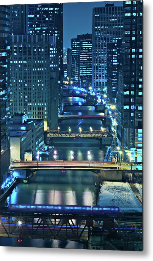 Chicago Metal Print featuring the photograph Chicago Bridges by Steve Gadomski