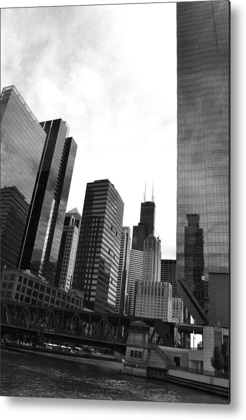 Sears Tower Metal Print featuring the photograph Chicago River and Willis Tower by Michelle Calkins