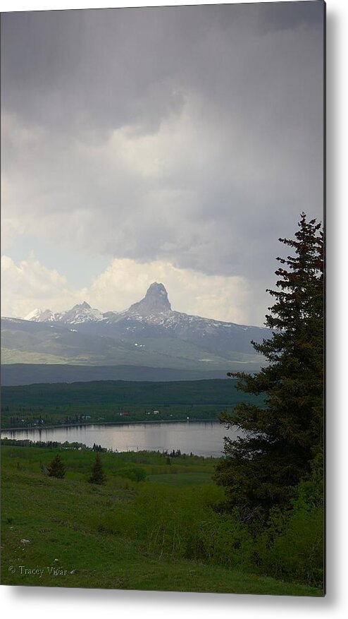 Chief Mountain Metal Print featuring the photograph Chief Mountain Rainstorm, Verticle by Tracey Vivar