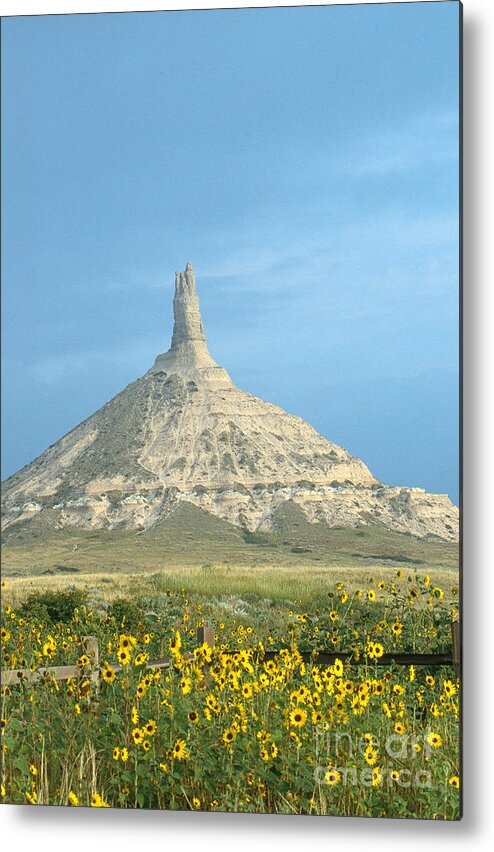 Sunflower Metal Print featuring the photograph Chimney Rock, Nebraska by Stephen L. Saks