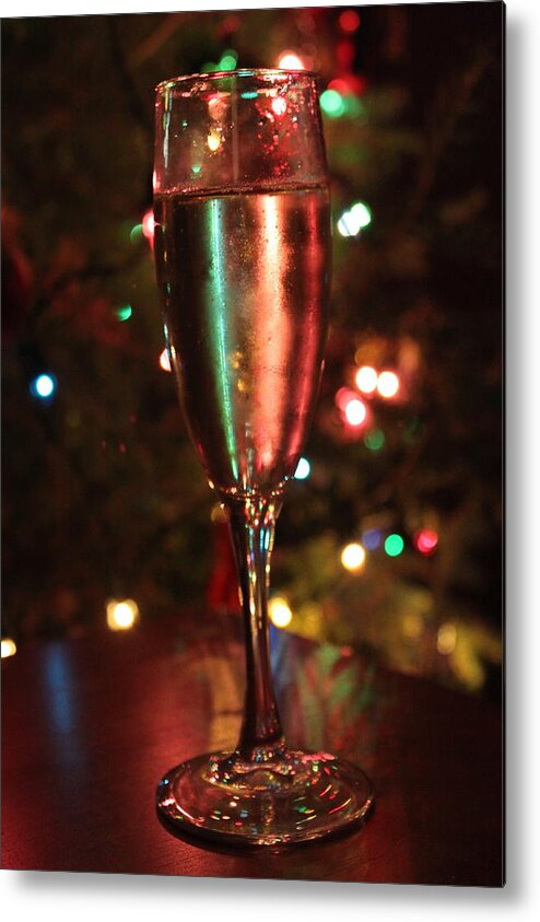 Champagne Metal Print featuring the photograph Christmas Toast by Lauri Novak