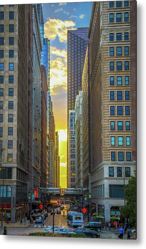 Chicago Metal Print featuring the photograph City Canyon by Tony HUTSON