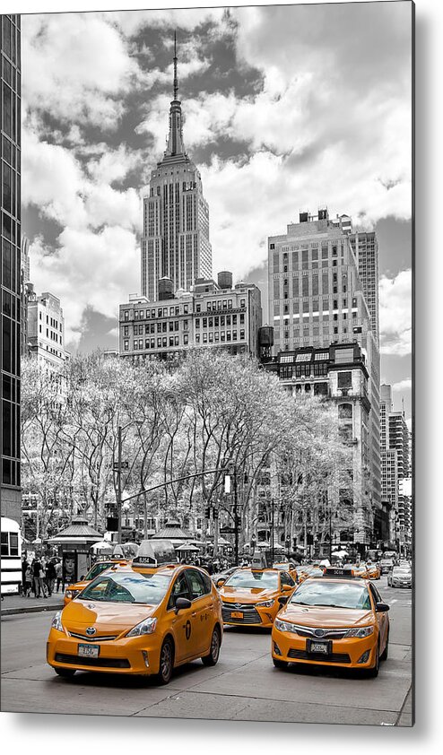 Empire State Building Metal Print featuring the photograph City Of Cabs by Az Jackson