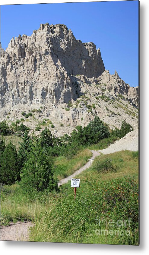 Cliff Shelf Trail Metal Print featuring the photograph Cliff Shelf Trail in Badlands National Park South Dakota by Louise Heusinkveld