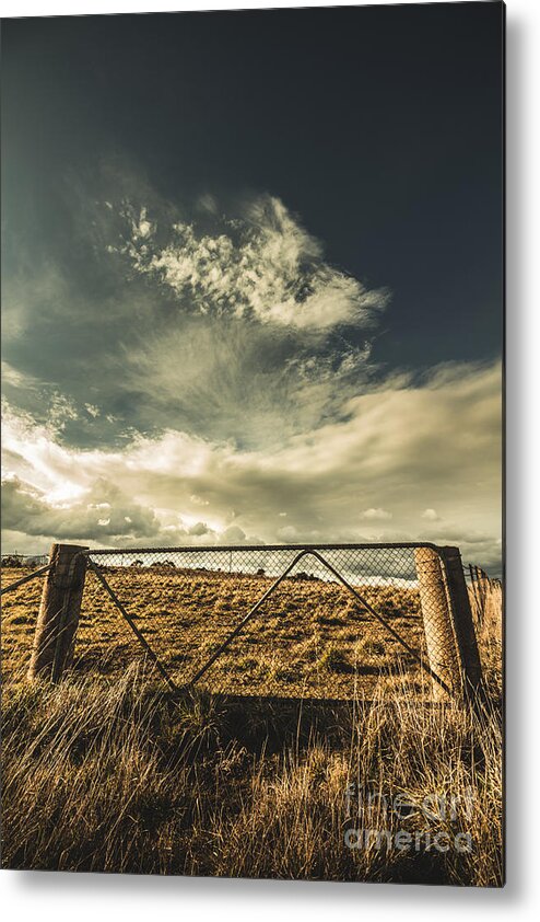 Field Metal Print featuring the photograph Closed gates and open paddocks by Jorgo Photography