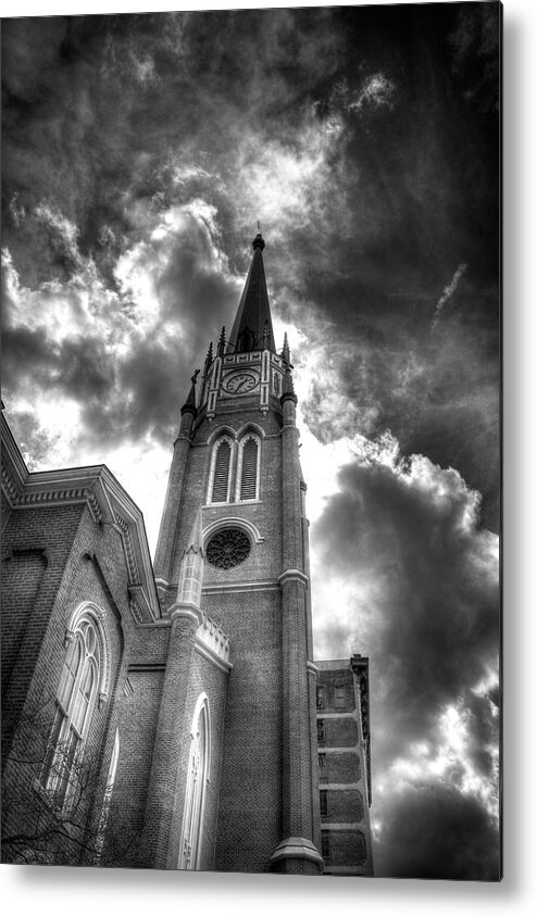 Royal Metal Print featuring the photograph Cloudy Assumption Black and White by FineArtRoyal Joshua Mimbs