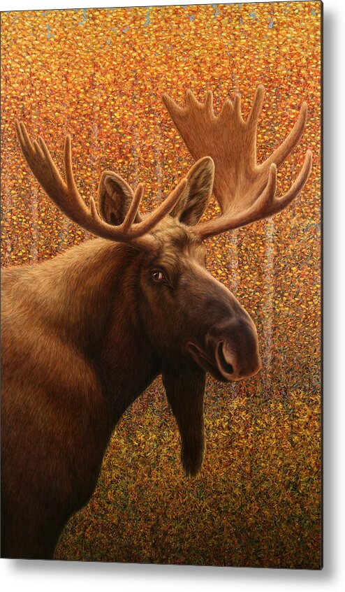 Moose Metal Print featuring the painting Colorado Moose by James W Johnson