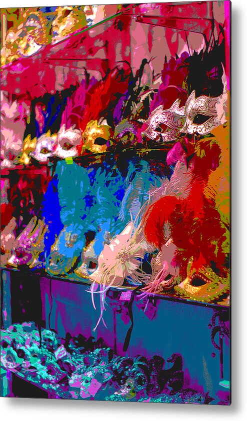 Mask Metal Print featuring the photograph Colorful Costume Masks by Suzanne Powers