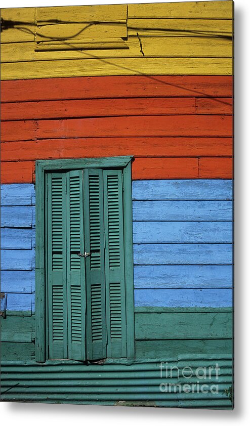 Buenos Aires Metal Print featuring the photograph Colourful shutters La Boca Buenos Aires by James Brunker