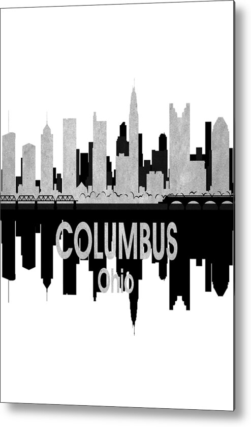 Columbus Metal Print featuring the digital art Columbus OH 4 Vertical by Angelina Tamez
