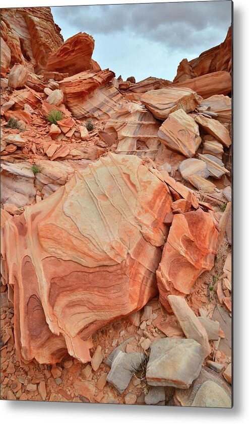 Valley Of Fire State Park Metal Print featuring the photograph Corrugated Color in Valley of Fire by Ray Mathis