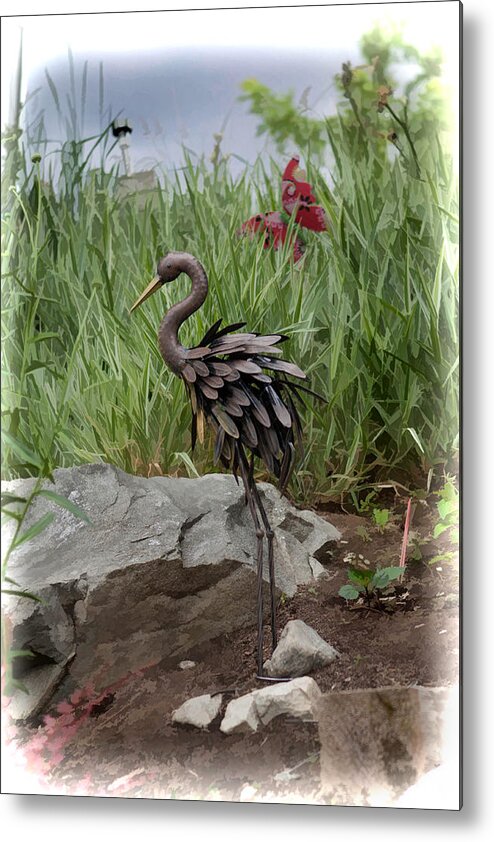 Outside Metal Print featuring the photograph Crane by Cherie Duran