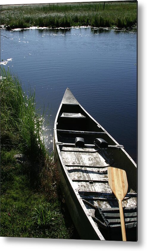 Canoe Metal Print featuring the photograph Creekside Canoe by Jeff Floyd CA