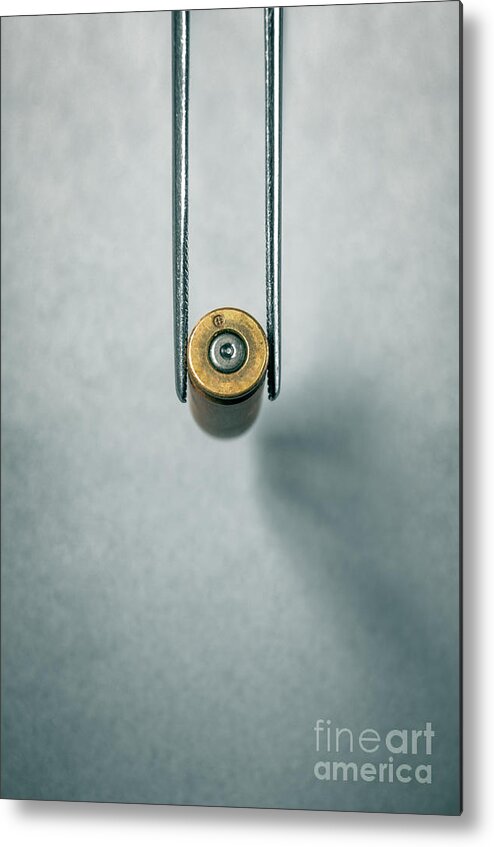 Abduction Metal Print featuring the photograph CSI Bullet Shell Evidence by Carlos Caetano