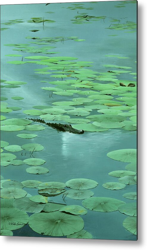 Alligator Metal Print featuring the painting Cumberland Resident by Mike Brown