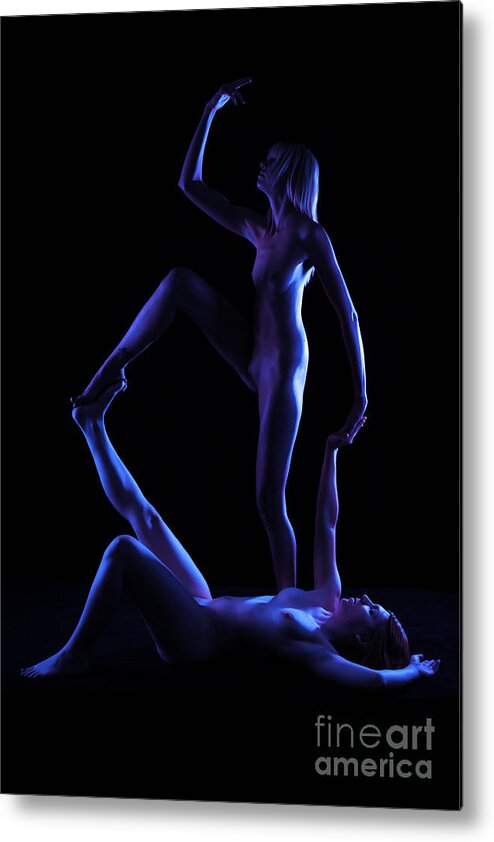 Artistic Metal Print featuring the photograph Dancing in Blue by Robert WK Clark
