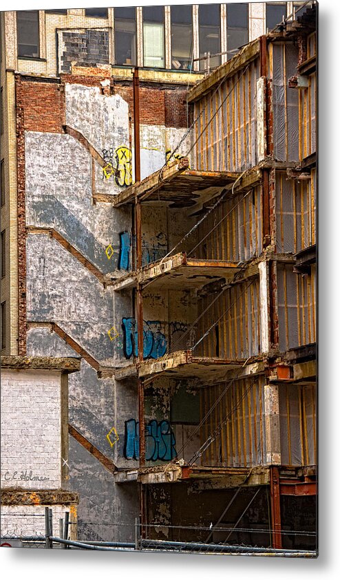 Building Metal Print featuring the photograph De-Construction by Christopher Holmes