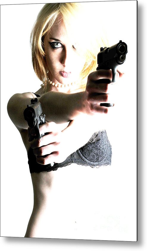 Artistic Metal Print featuring the photograph Deadly blonde by Robert WK Clark