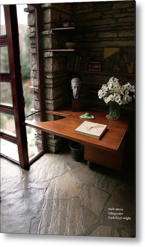 Frank Lloyd Wright Metal Print featuring the photograph Desk by Mark Alesse