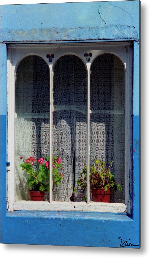 Blue Metal Print featuring the photograph Dingle Window by Peggy Dietz