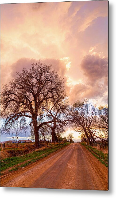 Portrait Metal Print featuring the photograph Dirt Road Cloud Cruising by James BO Insogna