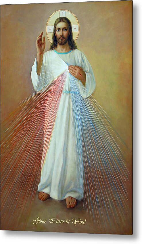 Divina Misericordia Metal Print featuring the painting Divine Mercy - Jesus I Trust in You by Svitozar Nenyuk