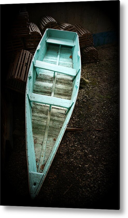 Fishing Dory Metal Print featuring the photograph Dory and Traps by Imagery-at- Work
