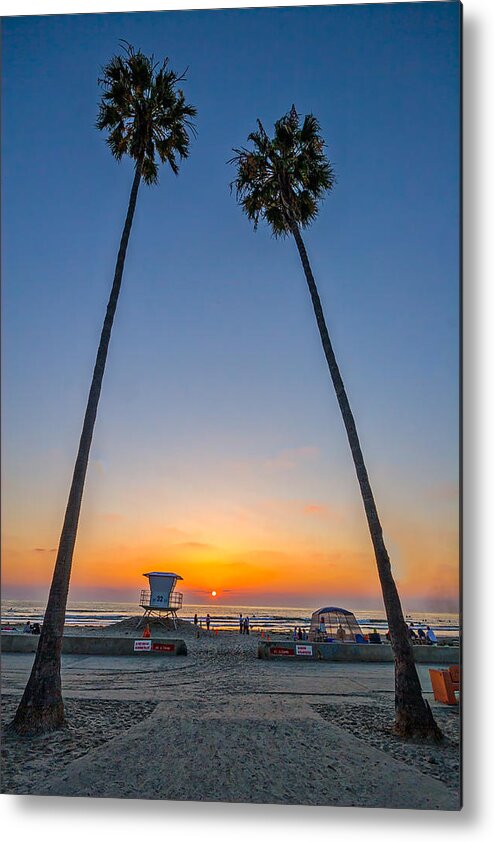 California Metal Print featuring the photograph Dos Palms by Peter Tellone