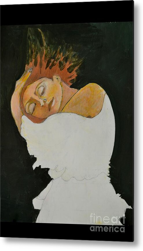 Woman Metal Print featuring the painting Dreams by Diane montana Jansson
