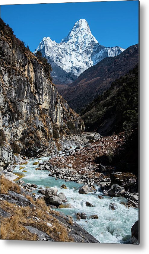 Nepal Metal Print featuring the photograph Dudh Kosi River By Ama Dablam by Owen Weber