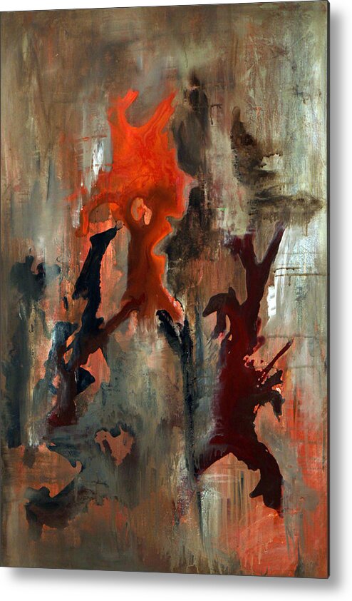 Abstract Metal Print featuring the painting East Fusion by Paul Harrington
