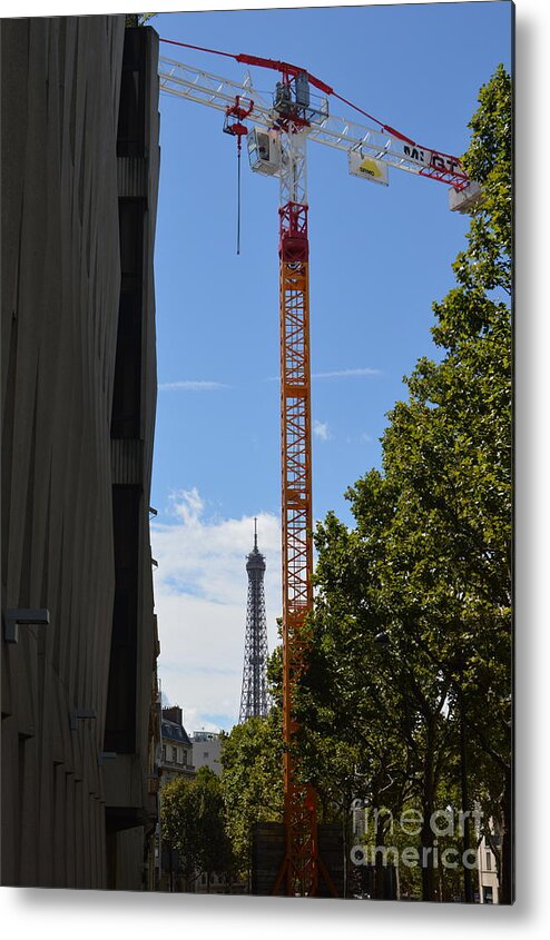 Eiffel Metal Print featuring the photograph Eiffel Tower Crane by Andy Thompson