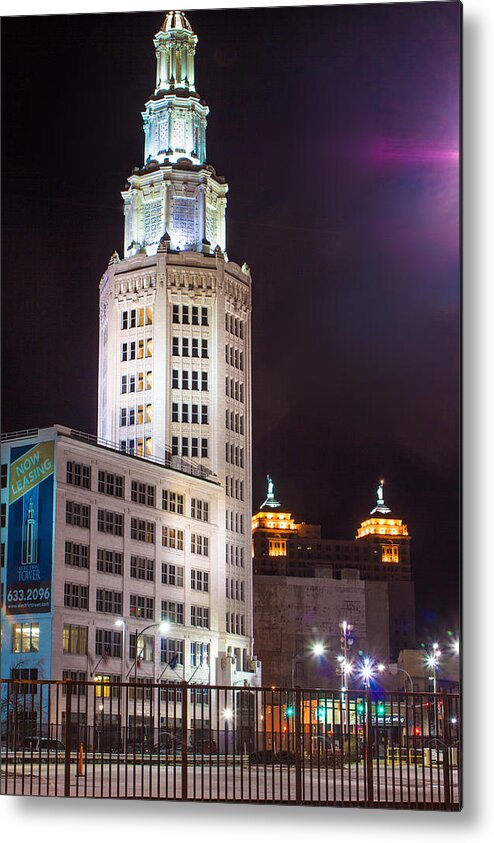 Cityscape Metal Print featuring the photograph Electric Tower from Behind by Don Nieman