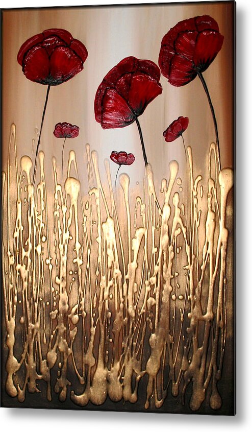 Poppies Metal Print featuring the painting Elixir of Flowers by Amanda Dagg