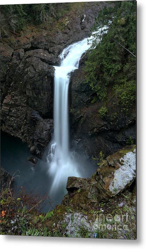 Elk Falls Metal Print featuring the photograph Elk Falls Canyon Waterfall by Adam Jewell