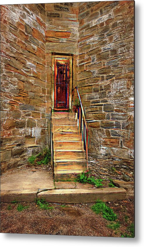 Eastern State Penitentiary Metal Print featuring the photograph ESP Tower Stairs by Tom Singleton
