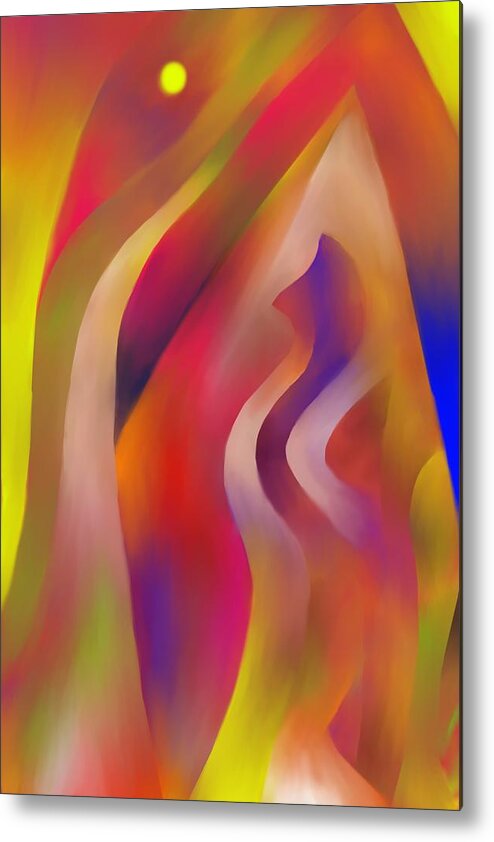 Colorful Metal Print featuring the digital art Evening Sunset by Peter Shor