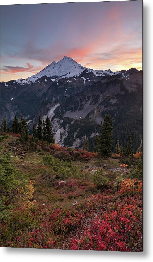 Mountain Metal Print featuring the photograph Fall at Mount Baker in the North Cascades by Michael Russell