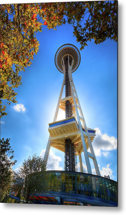 Fall Day At The Space Needle Metal Print featuring the photograph Fall Day at the Space Needle by David Patterson