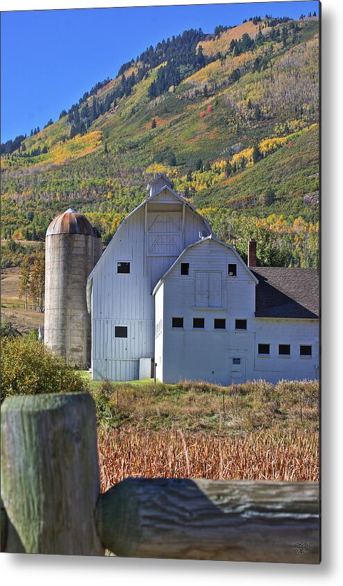 Farm Metal Print featuring the photograph Farm in Autumn Colors by Brett Pelletier