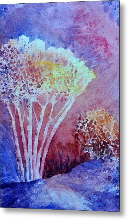 Nature Metal Print featuring the painting Fiery Fall by Sandy Fisher