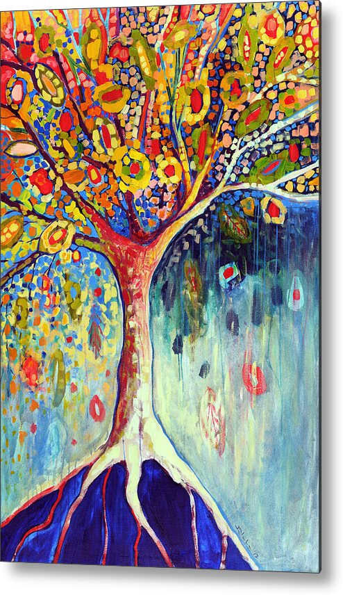 Tree Metal Print featuring the painting Fiesta Tree by Jennifer Lommers